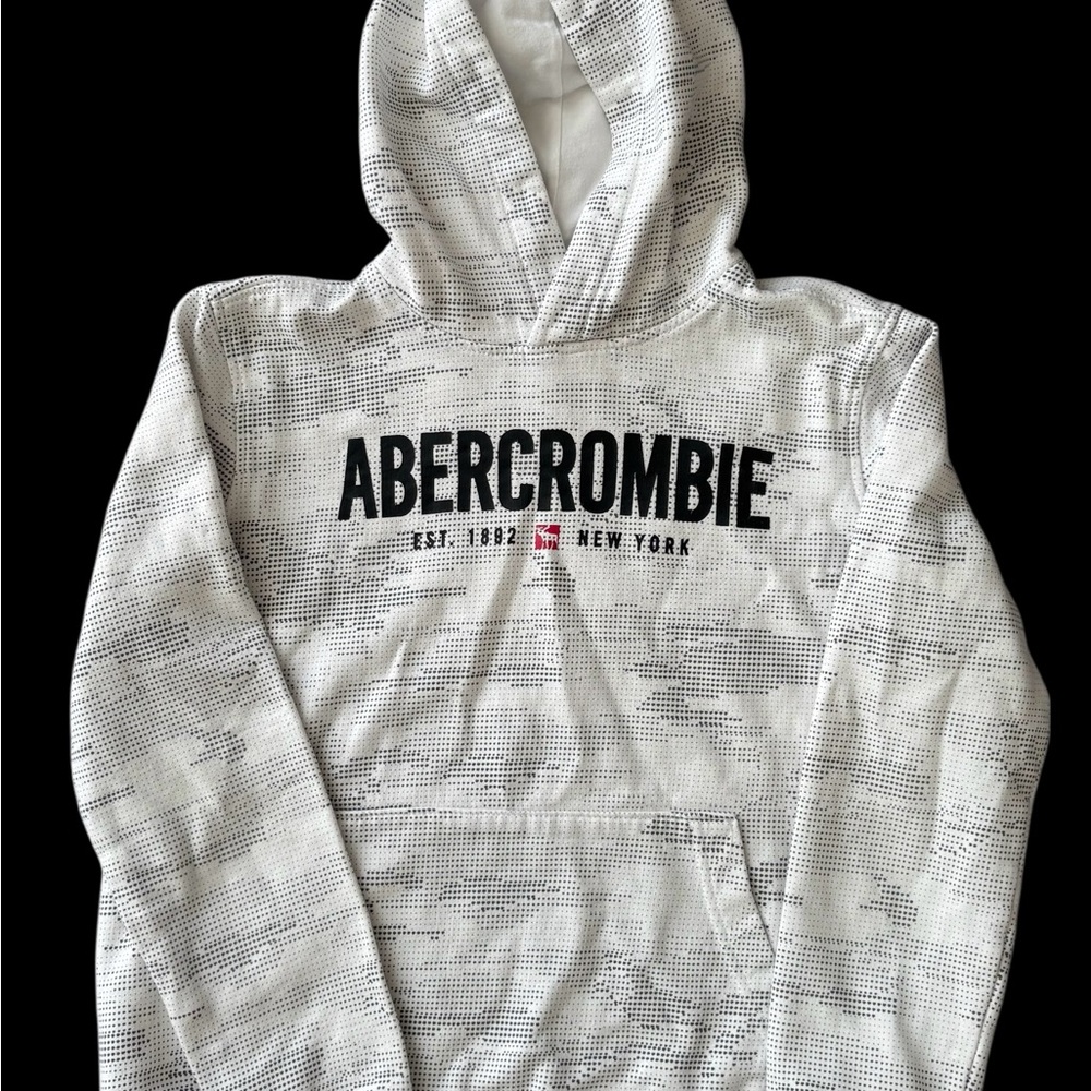 Abercrombie & Fitch Kids White/Gray Hoodie Sweater